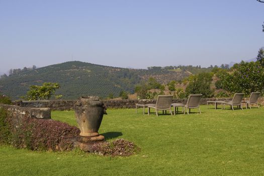Historic garden at at Kings Walden Garden Manor in Limpopo, South Africa