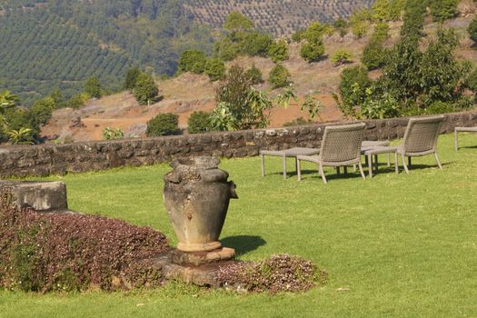Historic garden at at Kings Walden Garden Manor in Limpopo, South Africa