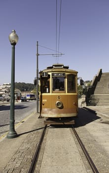 Old Lisbon tram, detail of an ancient means of transport, still in use