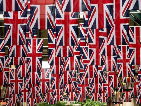 Flags on queen diamond jubilee in Covent garden