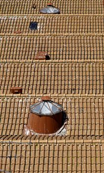 Rooftops of Lisbon, close-up detail