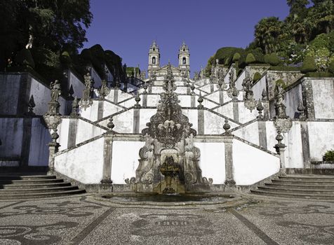 Stairs from the sanctuary of Bom Jesus, detail of the ascent to the shrine