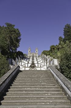 Stairs to the church, details of the climb to the Sanctuary of Bom Jesus