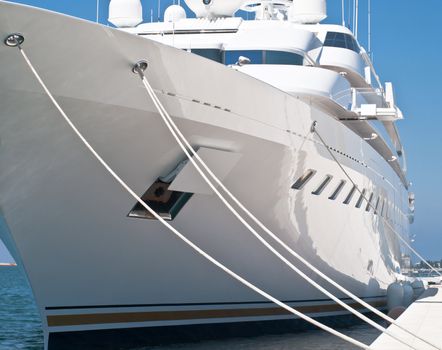 modern luxury yacht in dock