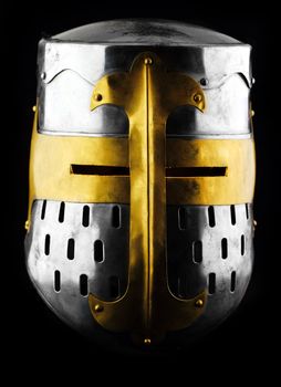 Iron helmet of the medieval knight