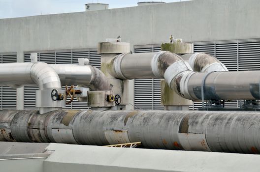 Airconditioning Pipes on the rooftop of an airport