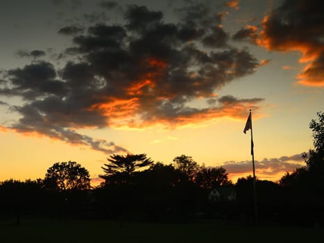 Evening twilight reflects agains clouds