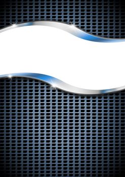 Metal vertical background with grid and white space