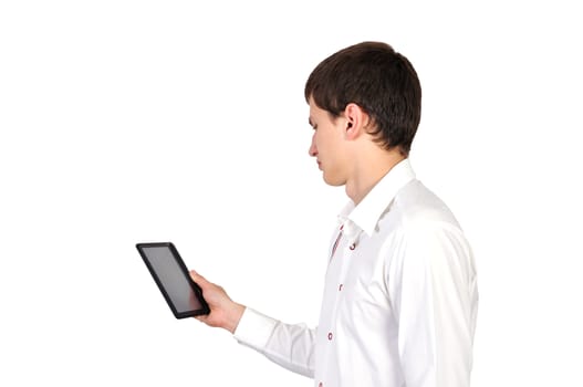 teenager with digital tablet in hand