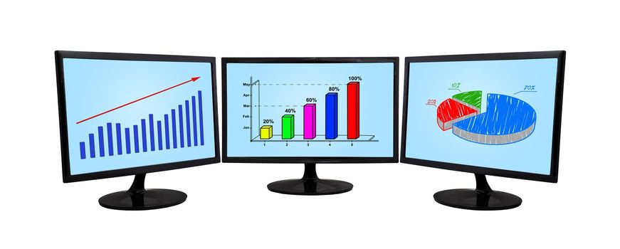 tree computer monitor with growth chart