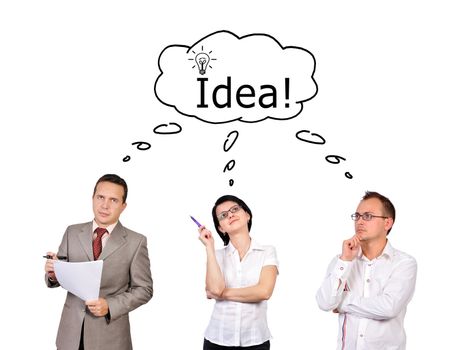 Group of people think, idea concept