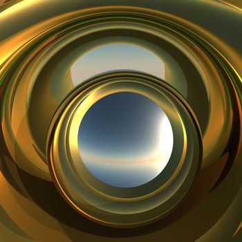 A cool metallic golden portal. Abstract concept to reflect future opportunity