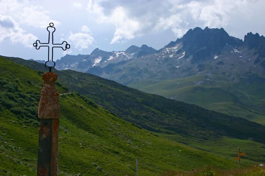 The top of the Col de la Croix de Fer, a famous climb in the Tour de France