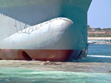 detail of launching ship in shipyard