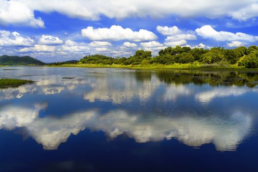 Clouds and water. Near the Thai-Cambodian border.