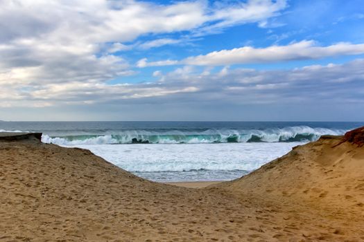 Waves Crash Ashore at Monterey Bay, California.