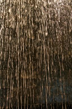 An abstract shot of an indoor waterfall.