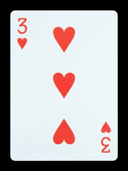 Playing cards - Three of hearts