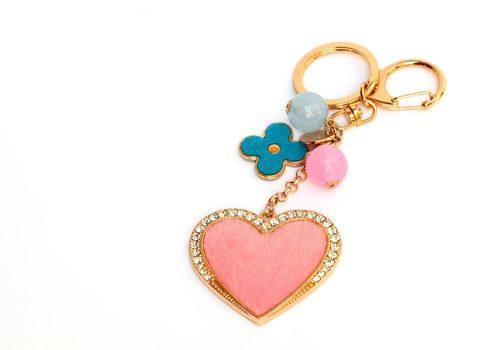 Valentine key ring isolated on white background