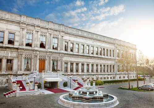 Entry of the Ciragan Palace, an old Ottoman royal palace by the Bosporus, Istanbul, Turkey