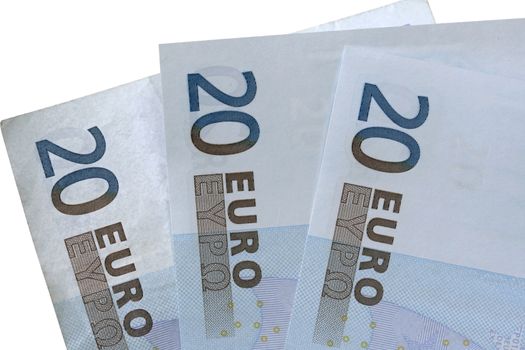 20 EURO isolated on white background