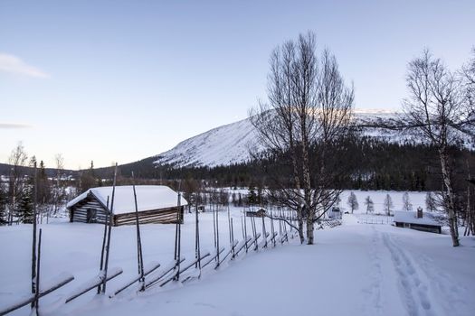 Beautiful winter landscape in Sweden