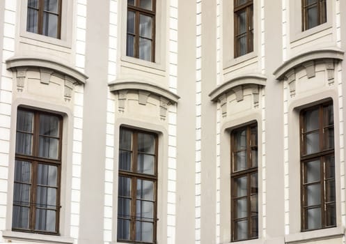 Background of old building's windows in Prague