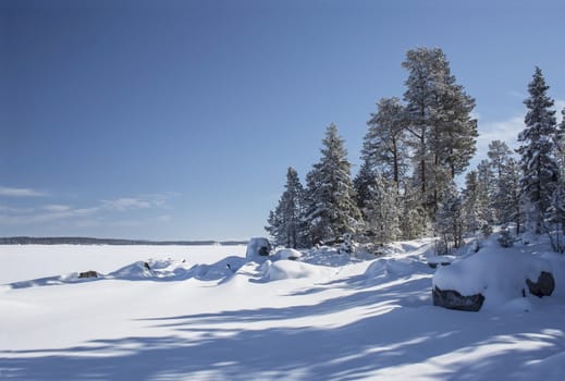 Beautiful winter landscape in Sweden