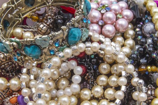 Beautiful string of beads closeup 