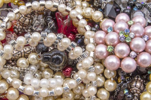 Beautiful string of beads closeup 