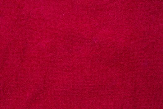 Background of red towel closeup