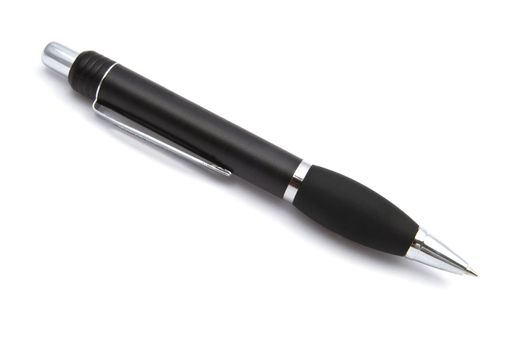 Black Ballpoint Pen Isolated On White background 
