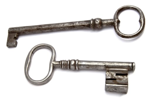  Old key isolated on white background 

