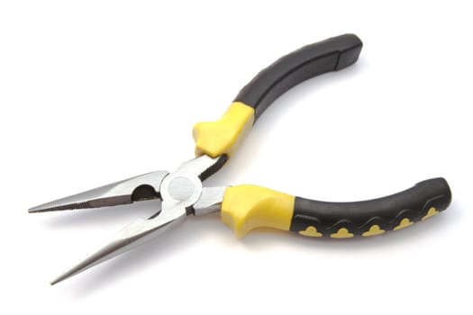 Flat pliers isolated on white background 