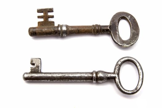 old key closeup on white background 