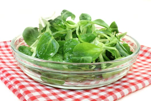 fresh corn salad in a glass bowl