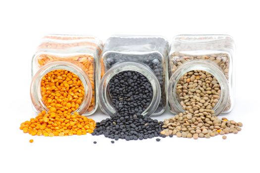 jars with lentils