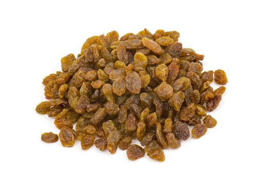 Heap of raisin on a white background 