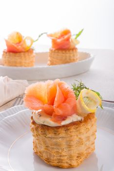 Vol-au-vent with salmon