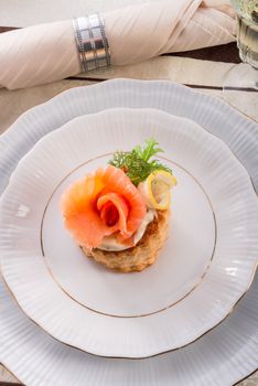 Vol-au-vent with salmon