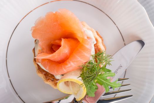 Vol-au-vent with salmon