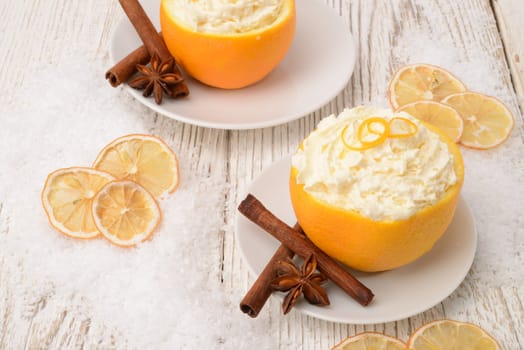 Cream - oranges - cinnamon