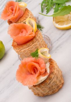 Vol-au-vent with salmon