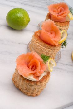 Vol-au-vent with salmon