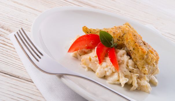 the baked fish with celery salad