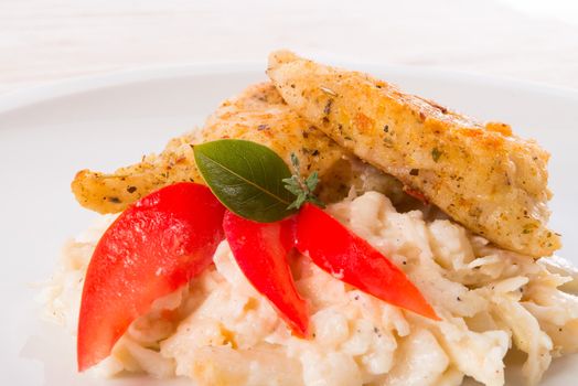 the baked fish with celery salad