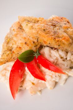 the baked fish with celery salad