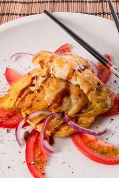 the baked fish with celery salad