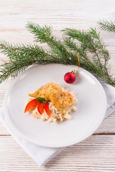 the baked fish with celery salad