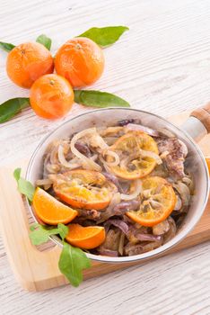 Liver with onion-orange sauce